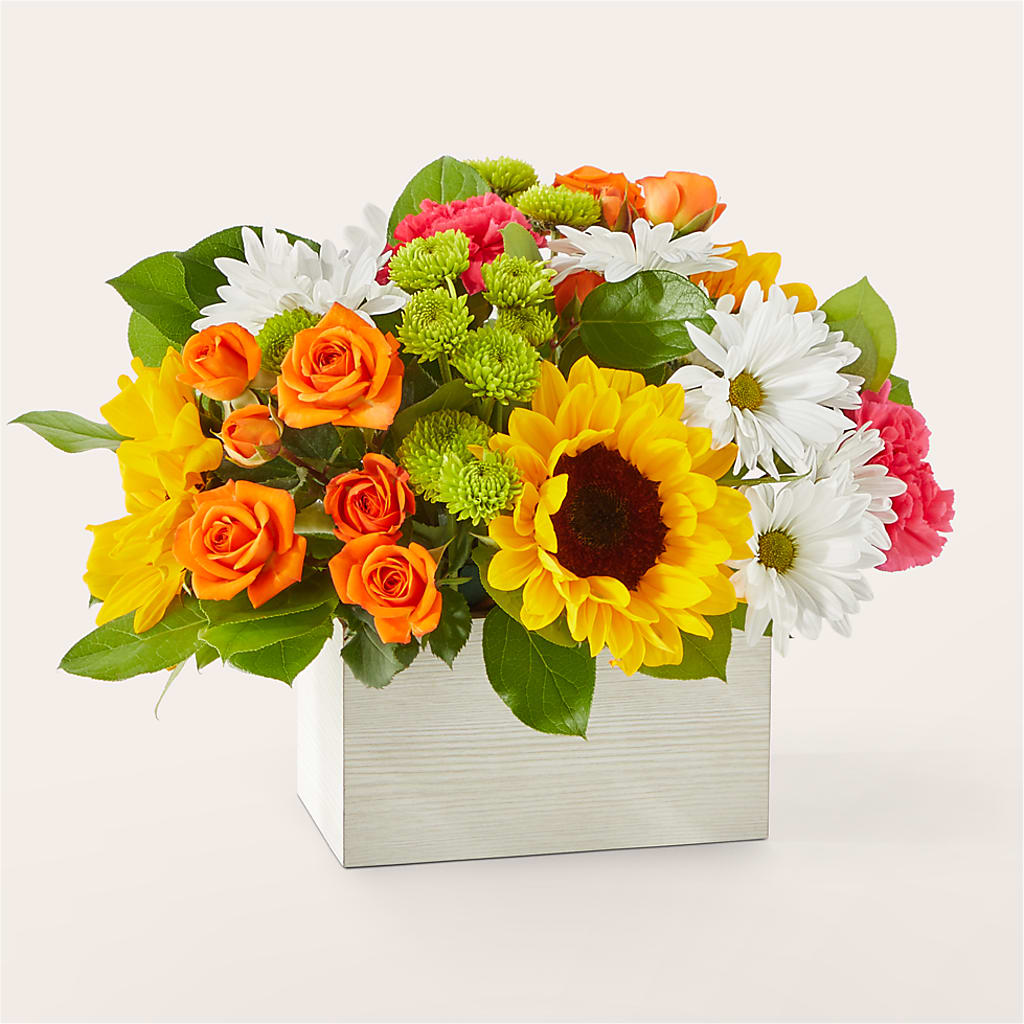 Sun-drenched Blooms Box Bouquet – The Gift Factory Pinellas, Pinellas Park FL