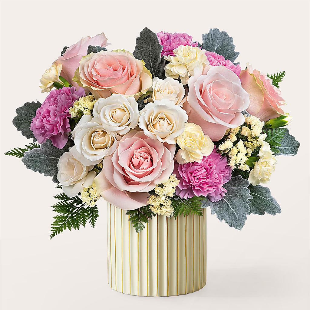 Blissful Moments Bouquet with Ivory Vase – The Gift Factory Pinellas, Pinellas Park FL