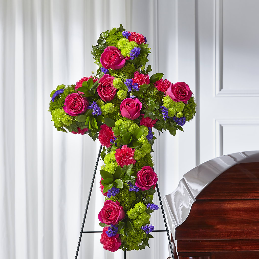 Tribute Rose Floral Cross – The Gift Factory Pinellas, Pinellas Park FL