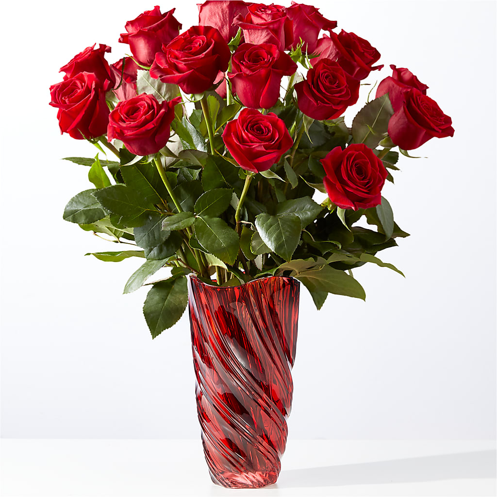 Classic Love Red Rose Bouquet with Luxe Swirl Vase – The Gift Factory Pinellas, Pinellas Park FL