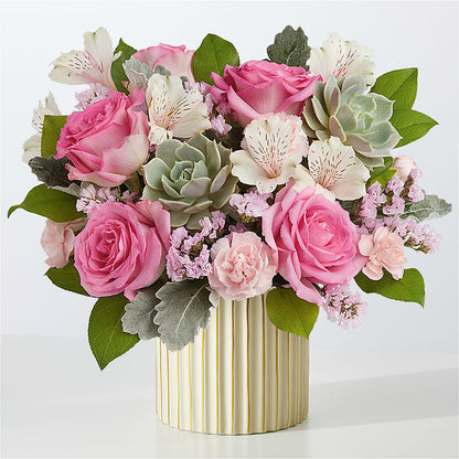Dusty Rose Bouquet with Ivory Vase –  The Gift Factory Pinellas, Pinellas Park FL